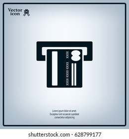 Inserting credit card - vector icon