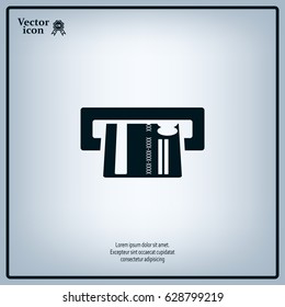 Inserting credit card - vector icon