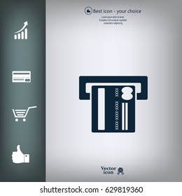 Inserting credit card - vector icon