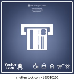 Inserting credit card - vector icon