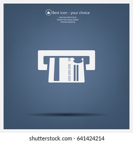 Inserting credit card - vector icon