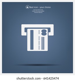 Inserting credit card - vector icon