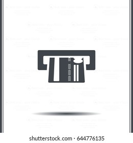 Inserting credit card - vector icon