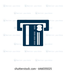 Inserting credit card - vector icon