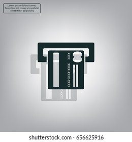 Inserting credit card - vector icon
