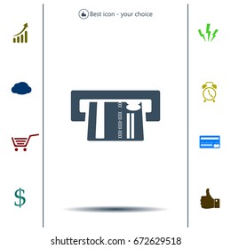Inserting credit card - vector icon