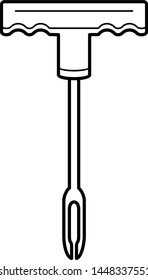 Insertion needle. Car tyre repair tool. Vector flat outline icon illustration isolated on white background.