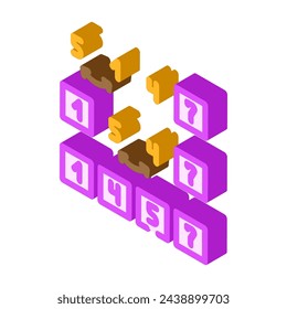 insertion sort algorithm isometric icon vector. insertion sort algorithm sign. isolated symbol illustration