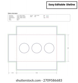 inserts round hole inserts_ dieline template,box Packaging die cut template, design de caixa layout de embalagem de produto imprimível, caixa de papelão dieline