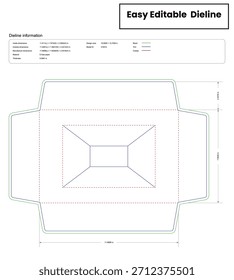 inserts_square_hole_inserts caja de Plantilla Dieline líneas de troquel Dieline embalaje caja de cartón caja de cartón Dieline pizza diseño de embalaje de producto imprimible,