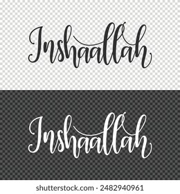 inshaallah lettering clipart element design means God willing