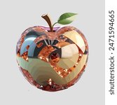 INSIDE AN APPLE MADE OF CRYSTAL