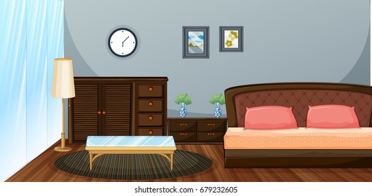 Inside bedroom scene