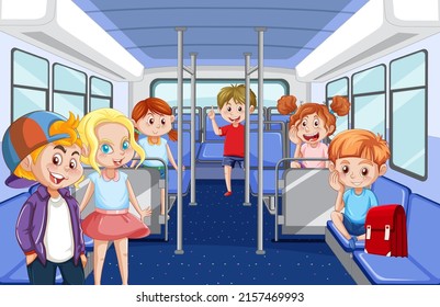 Inside Bus People Cartoon Illustration Stock Vector (Royalty Free ...