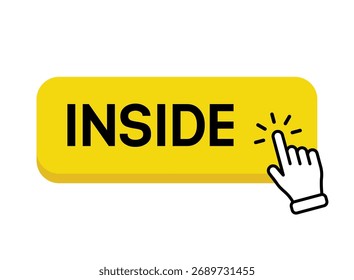 Botão interno com o cursor do mouse, clique no ícone.Ilustração vetorial.