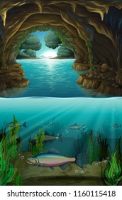 Inside the cabe underwater illustration