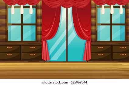 Cabine interior com porta