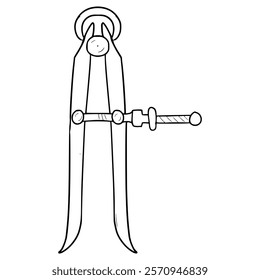 inside caliper illustration hand drawn outline vector