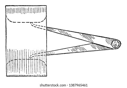 Caliper interno para medir objetos ocos ou furos internos, distância entre dois lados opostos de um objeto, desenho de linha vintage ou ilustração de gravação.