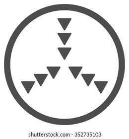 Inside Direction vector icon. Style is flat circled symbol, gray color, rounded angles, white background.