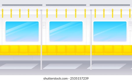 Dentro do skytrain ou trem do metrô vazio
