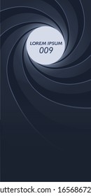 Inside of a gun rifled barrel design background vertical. Template for design booklet, flyer, catalog, web banner. Place for text.