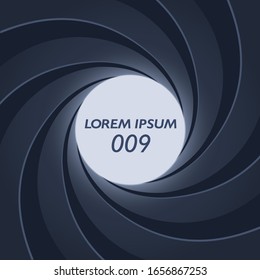 Inside of a gun rifled barrel design background square. Template for design booklet, flyer, catalog, web banner. Place for text.