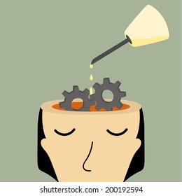 Inside Head Concept Illustration, Vector Graphic