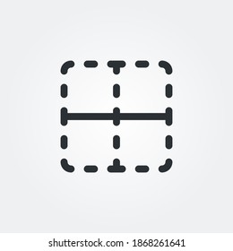 inside horizontal border icon vector isolated with line style and black color
