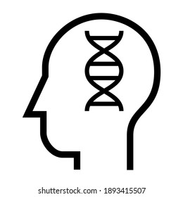 Inside of human head. DNA. Chromosome. Helix Symbol. Icon Vector Design Illustration.