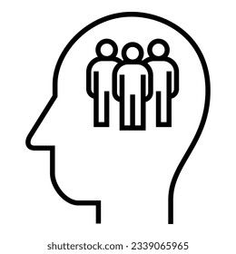 Inside of human head. Network. Human. Society. Teamwork. Social. Icon Vector Symbol Design Illustration.