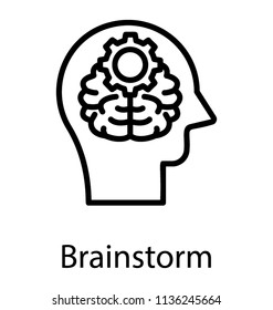 Inside of human skull, an icon for brainstorming icon 