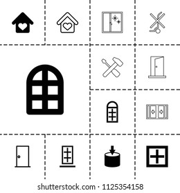 Inside icon. collection of 13 inside filled and outline icons such as window, love home, door, entrance, sliding doors, screwdriver. editable inside icons for web and mobile.