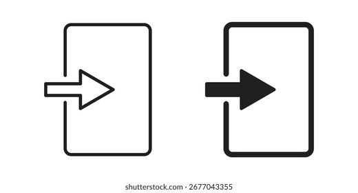 Inside icon. Stroke and Glyph pictogram. Vector illustration on white background