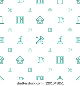 inside icons pattern seamless white background. Included editable outline love home, screwdriver, entrance, window, no standing nearby icons. inside icons for web and mobile.