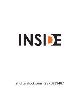 inside logo isolated on white background vector template