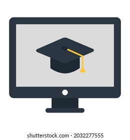 Inside Monitor, Conce Mortarboard Pt Of Online Education 