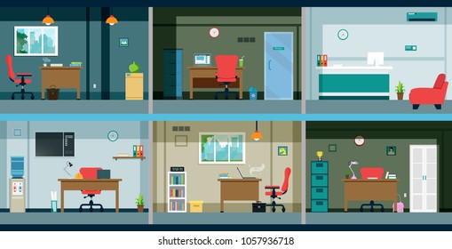 Business People Working Office Corporate Building Stock Vector (Royalty ...