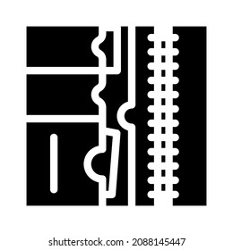 Innen Taschen in Tagebuch-Umschlag Symbol Vektorgrafik. Innen-Taschen in Tagebuchschild. isoliertes Kontursymbol