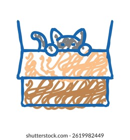 Vector de dibujo de icono de doodle inglés de preposición interior. signo inglés de preposición interior. ilustración de símbolo aislado