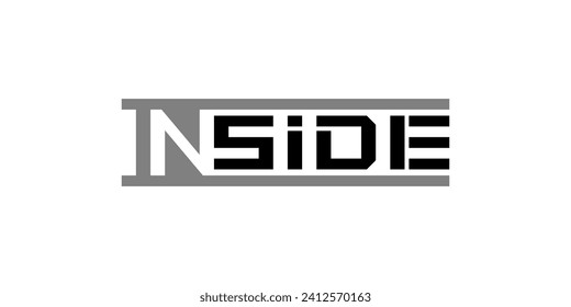 Inside text typography company logo design.