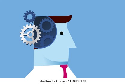 Inside thinking process business concept