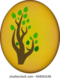 Inside the tree is in the amber stone. nature and ecology,beautiful trees,Big tree . Vector tree emblem - stock vector .  