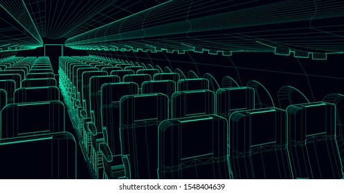 inside view of a commercial airplane