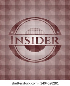Insider red geometric pattern emblem. Seamless.