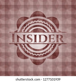 Insider red seamless polygonal badge.
