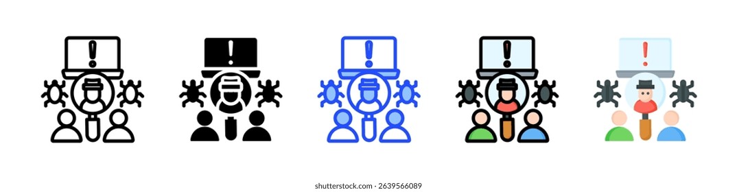 Insider Threat Icon Collection With Multiple Styles