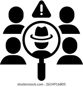 Insider Threat Icon Mixed Vector Illustration