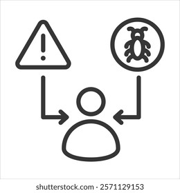 Insider Threat Icon Vector Illustration Outline