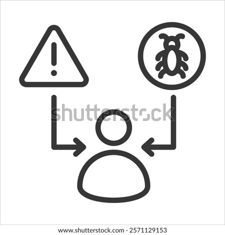 Insider Threat Icon Vector Illustration Outline